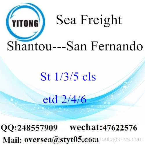 Consolidation LCL de Shantou Port à San Fernando